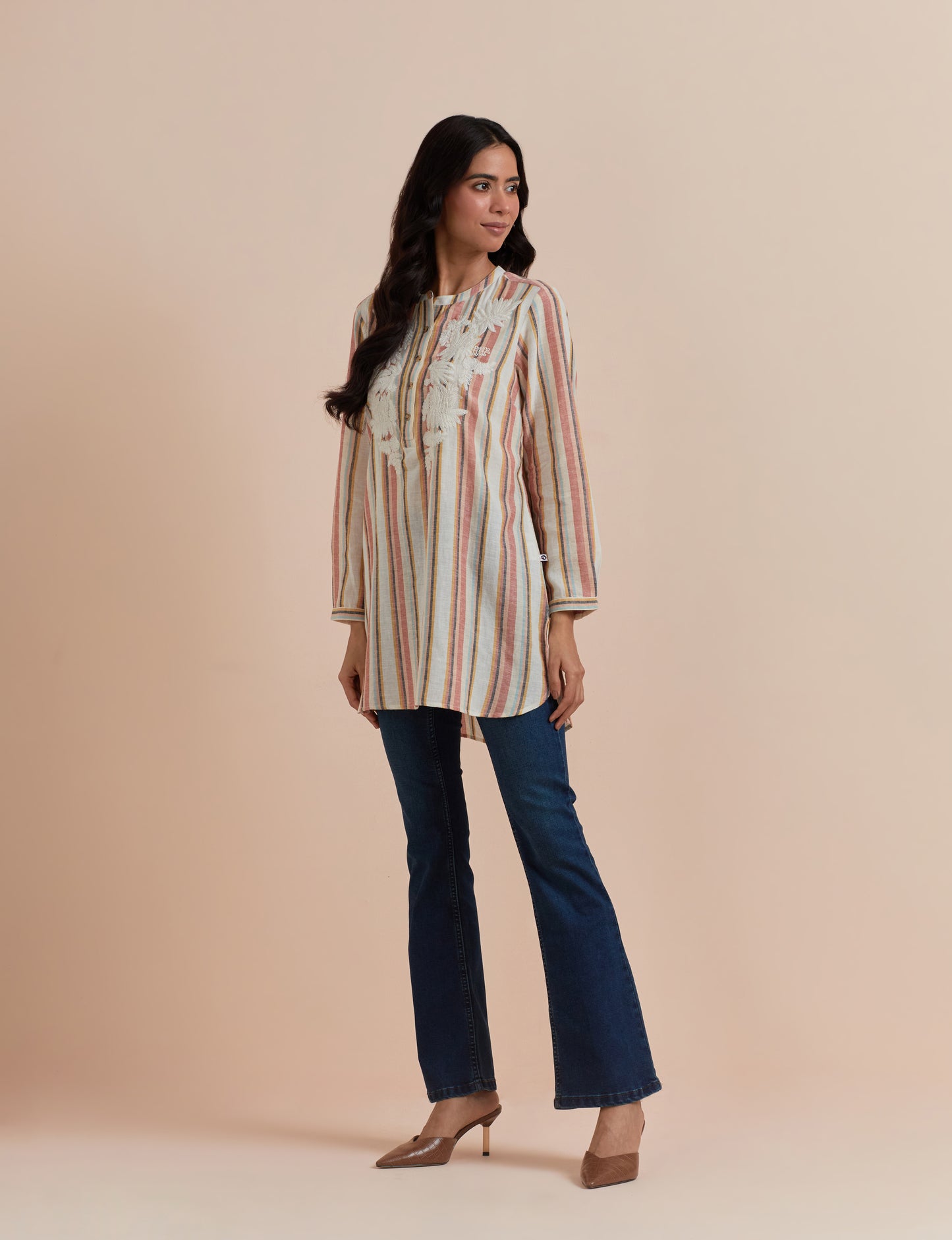 Women's Multi Striped Long Tunic By Room9 The Popup Store
