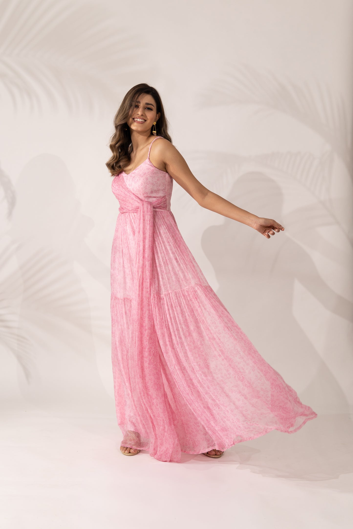Women's Cherry Blossom Maxi Dress with Braided Straps By Room9 The Popup Store