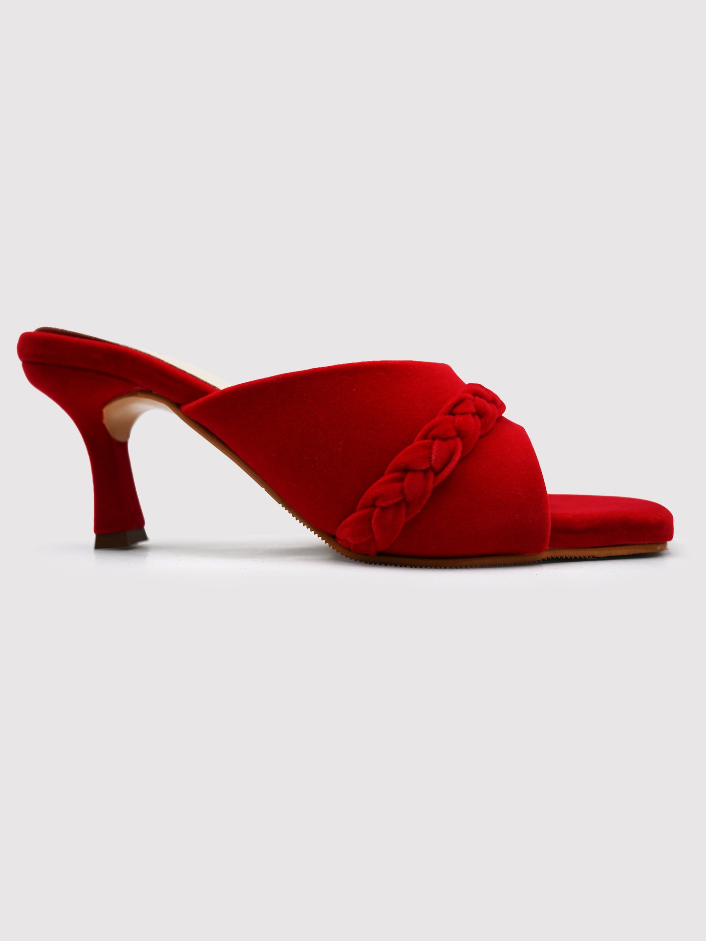 Women's Red Braid Heels By Room9 The Popup Store