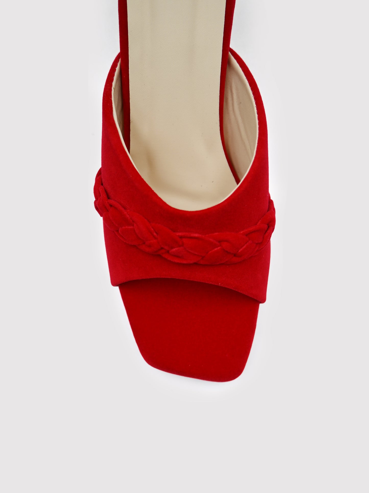 Women's Red Braid Heels By Room9 The Popup Store