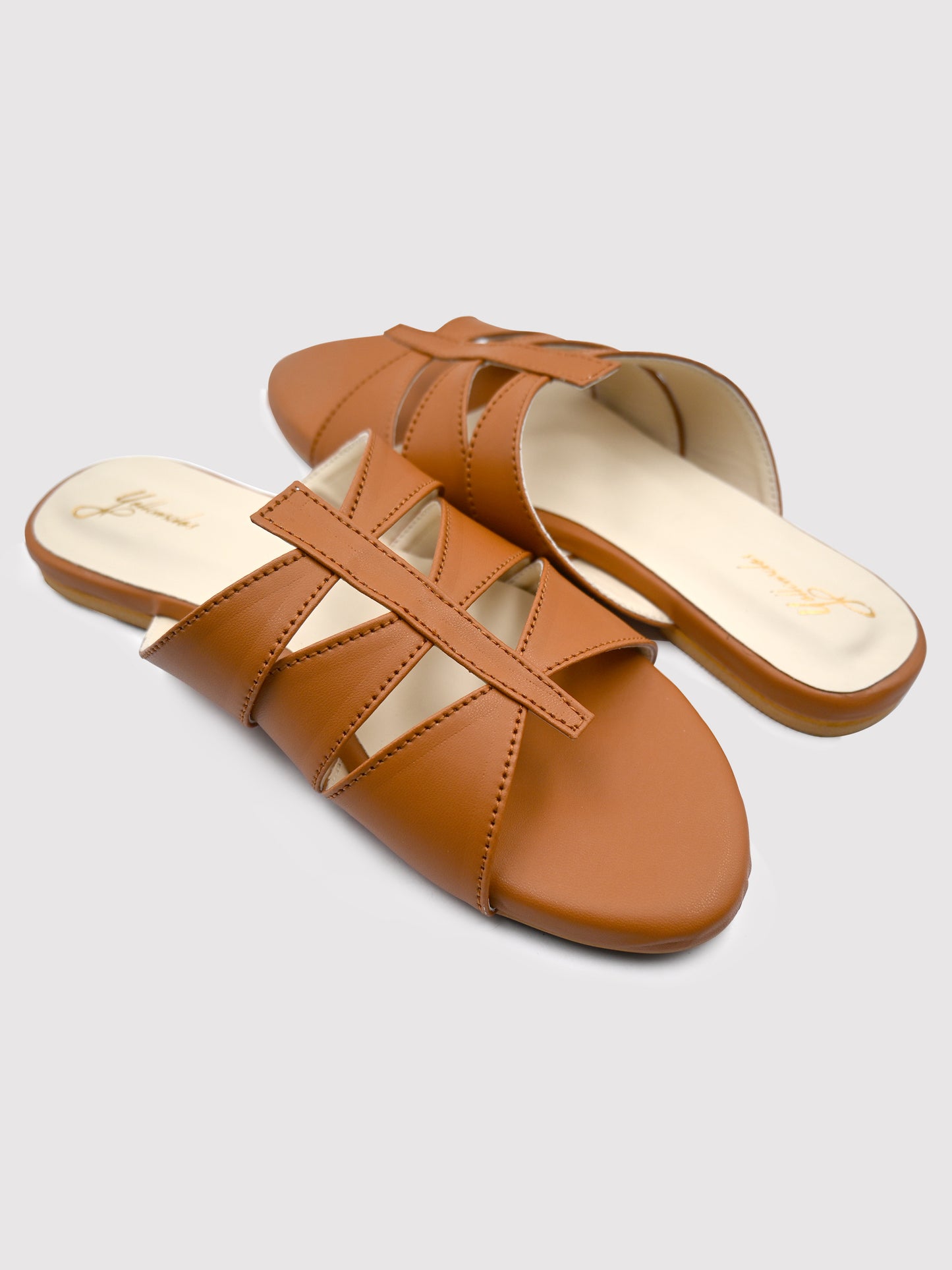 Women's Tan Colored Flats By Room9 The Popup Store