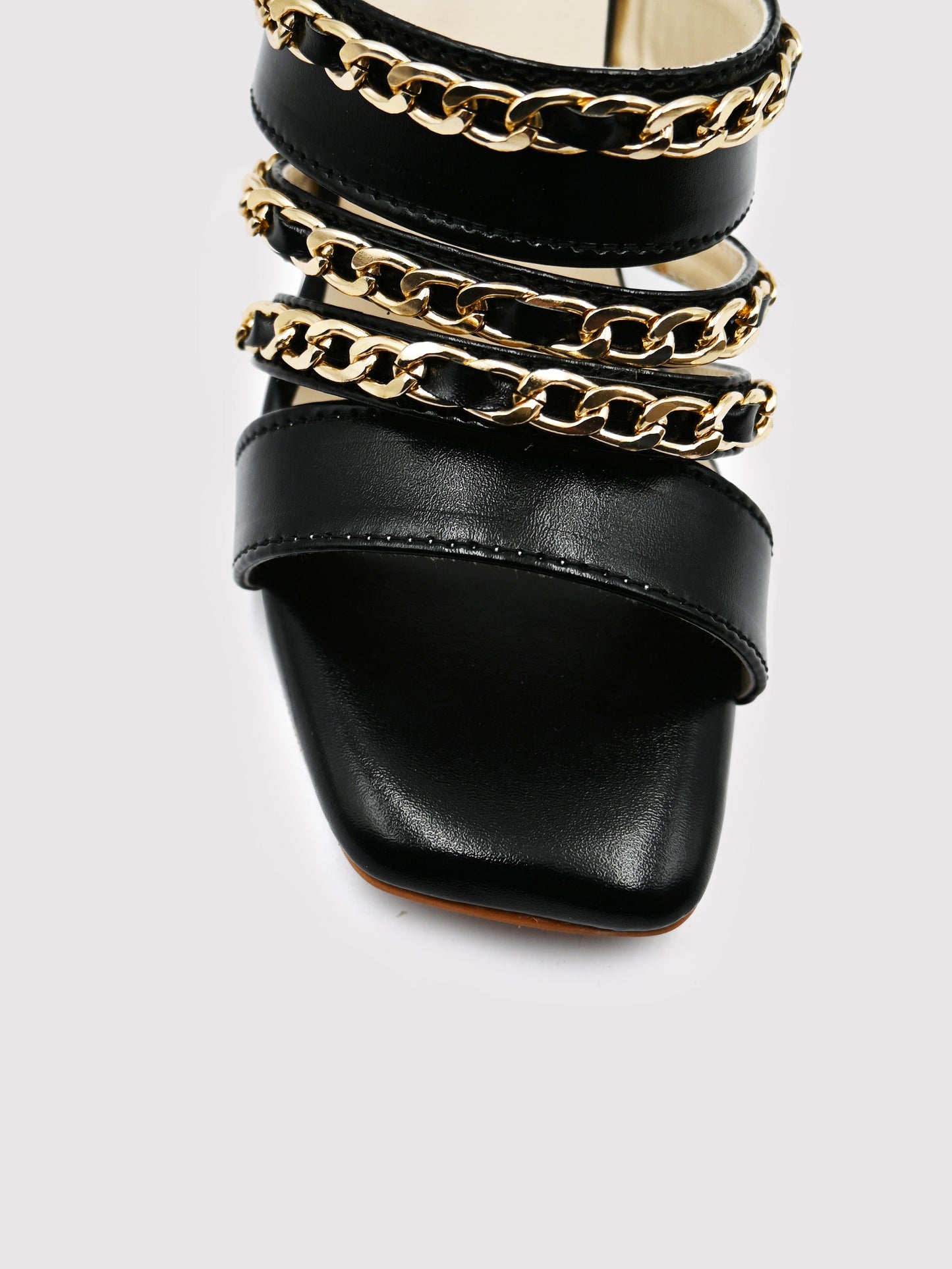 Women's YS102 Black Chain Accessory Chain Heels By Room9 The Popup Store