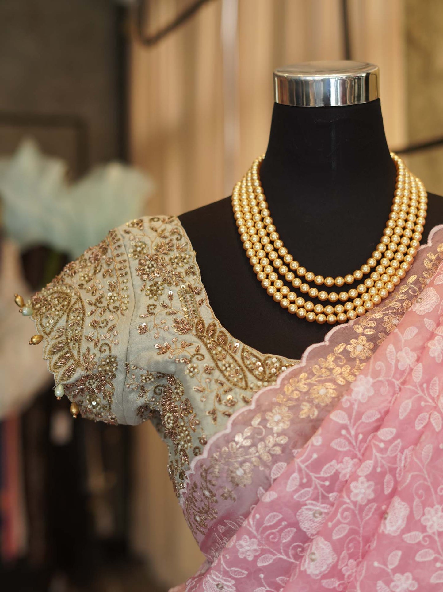 Women's Pink Petal Charisma: Georgette Chikankari Sari with Allover Embroidery By Room9 The Popup Store