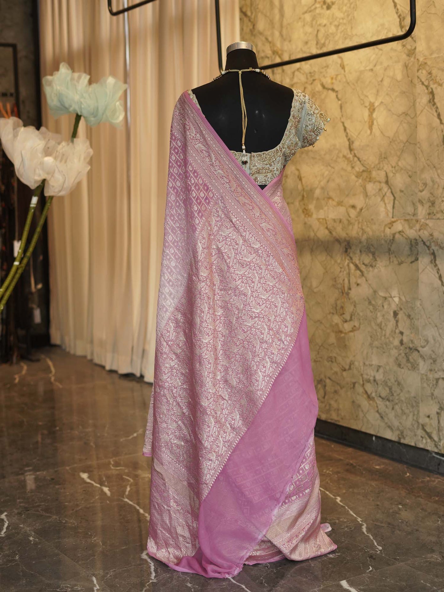 Women's Lavender Loom Charisma Saree By Room9 The Popup Store