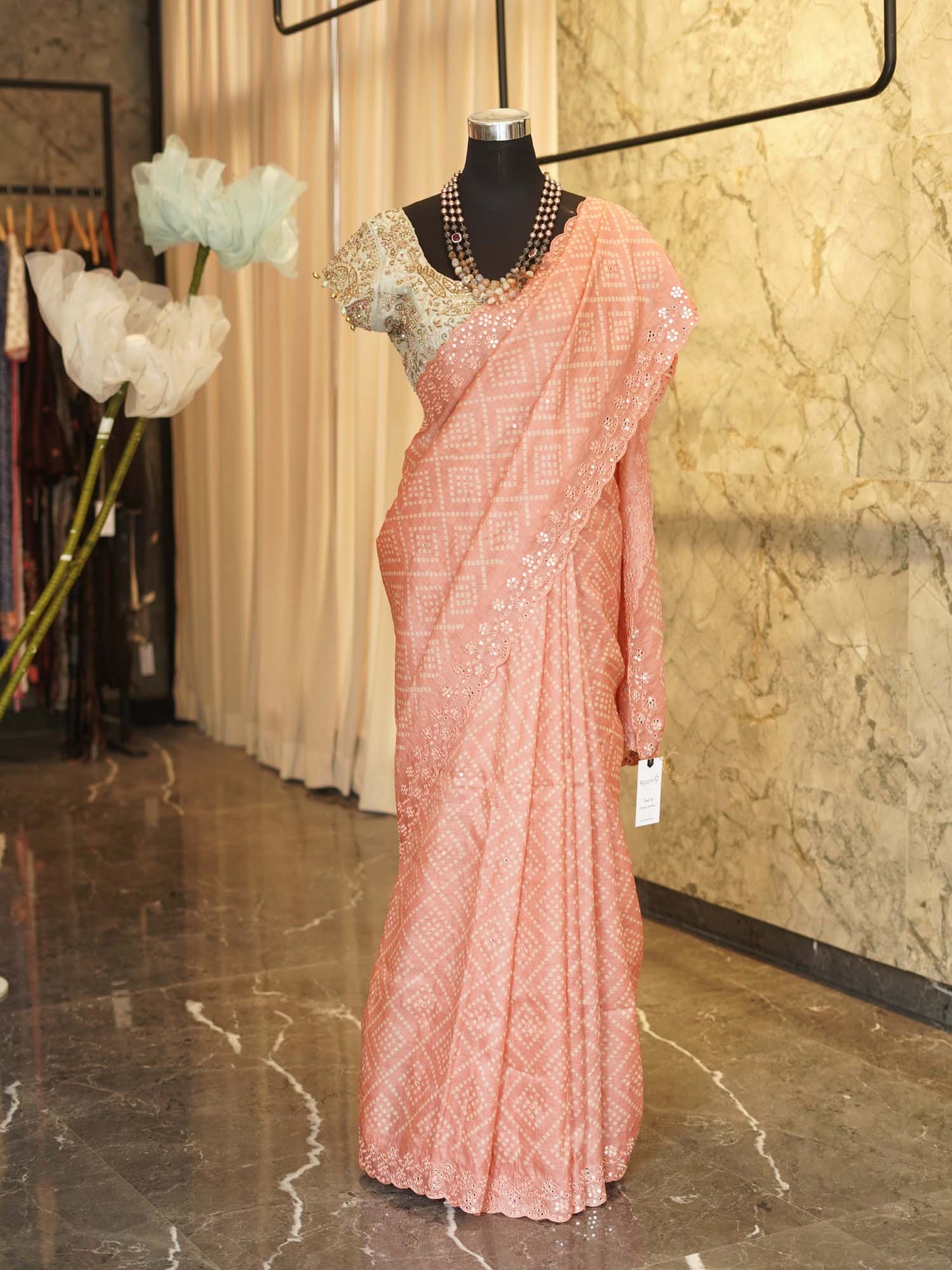 Women's Blush Radiance Mirage Saree By Room9 The Popup Store