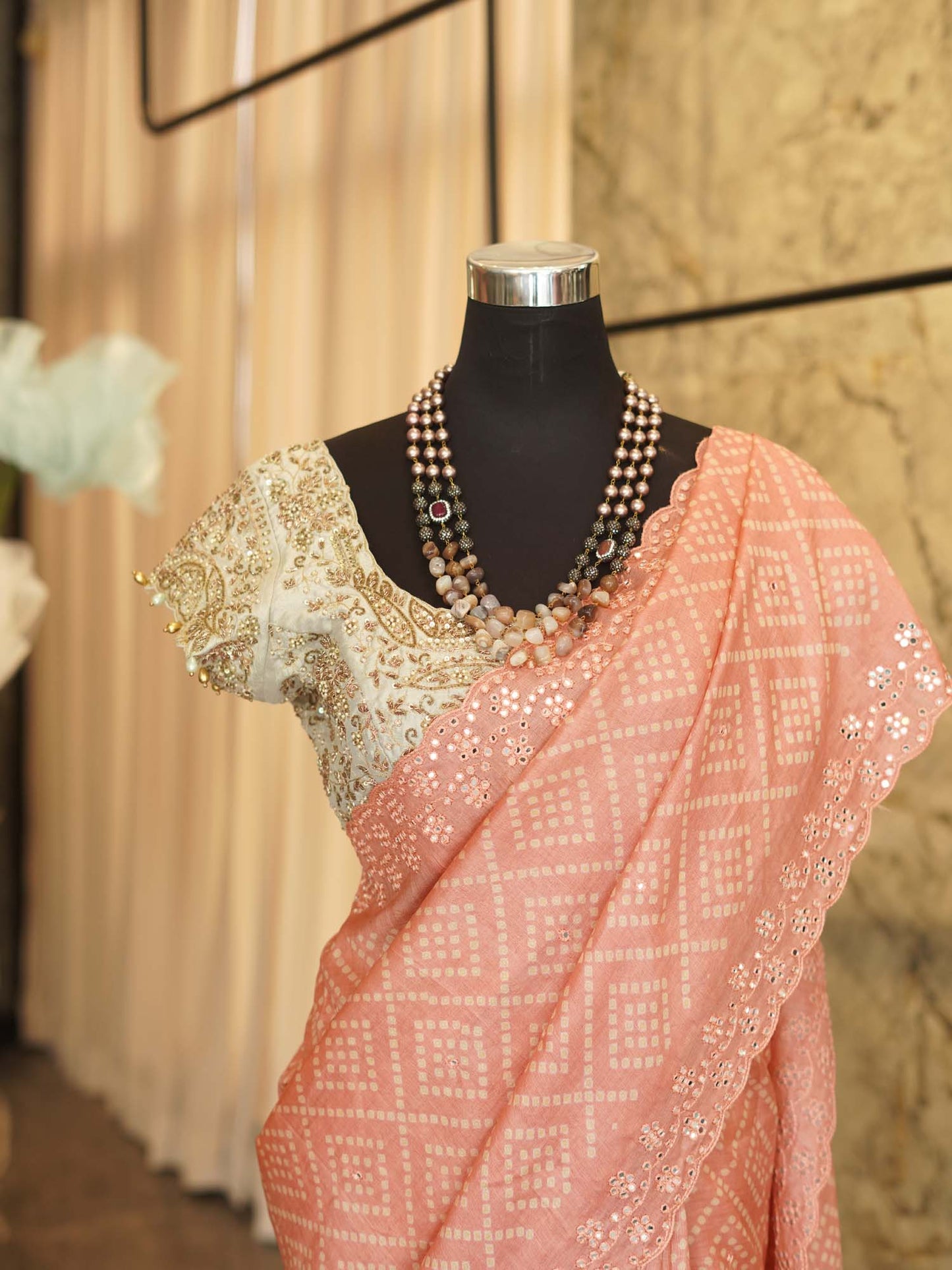 Women's Blush Radiance Mirage Saree By Room9 The Popup Store