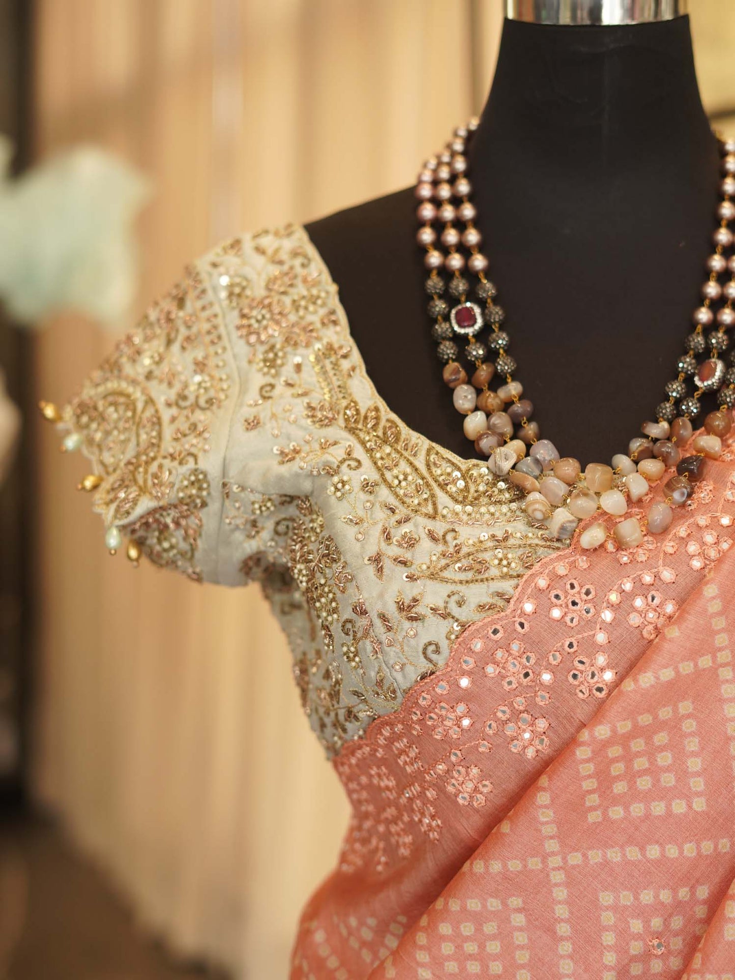 Women's Blush Radiance Mirage Saree By Room9 The Popup Store
