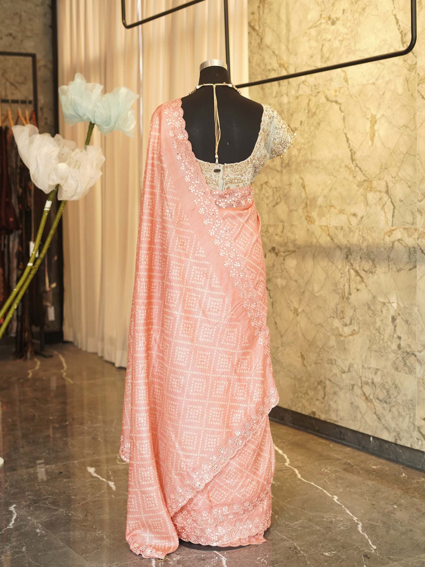 Women's Blush Radiance Mirage Saree By Room9 The Popup Store