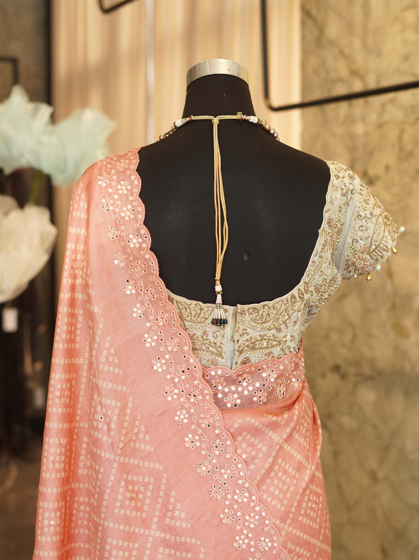 Women's Blush Radiance Mirage Saree By Room9 The Popup Store
