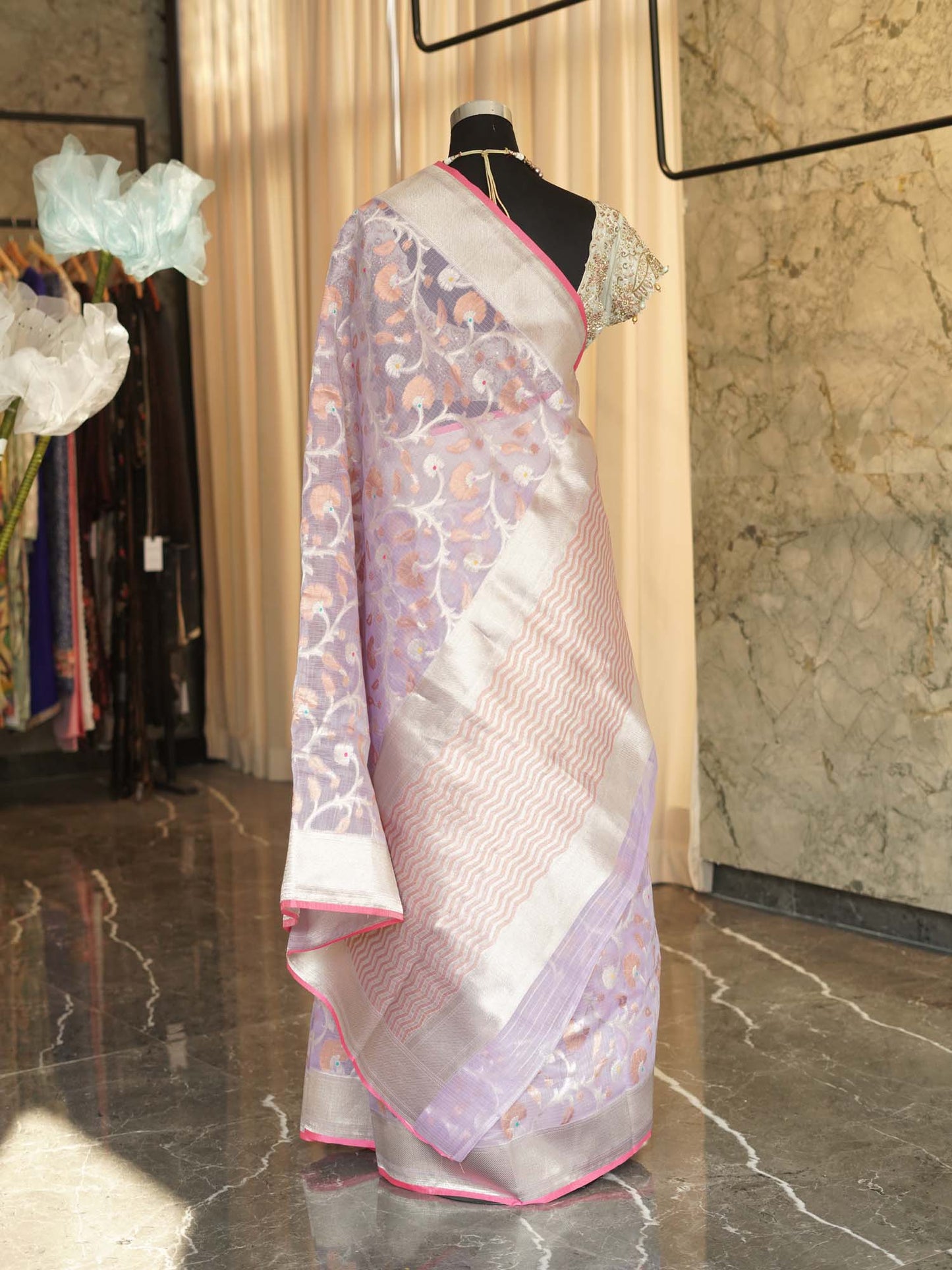 Women's Zari Blooms Royale Saree By Room9 The Popup Store