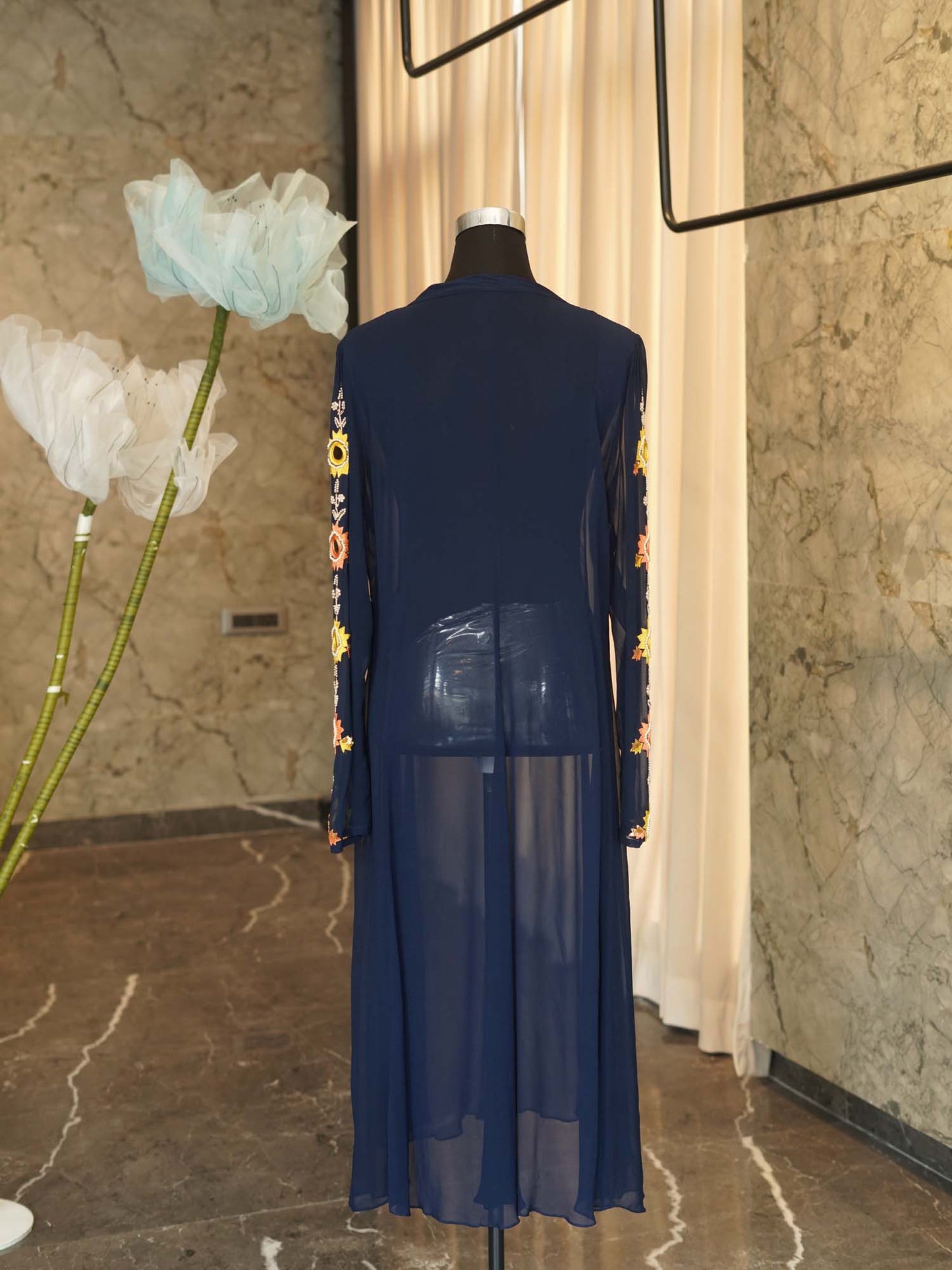 Women's Nautical Mirage Caftan: Navy Blue Splendor By Room9 The Popup Store