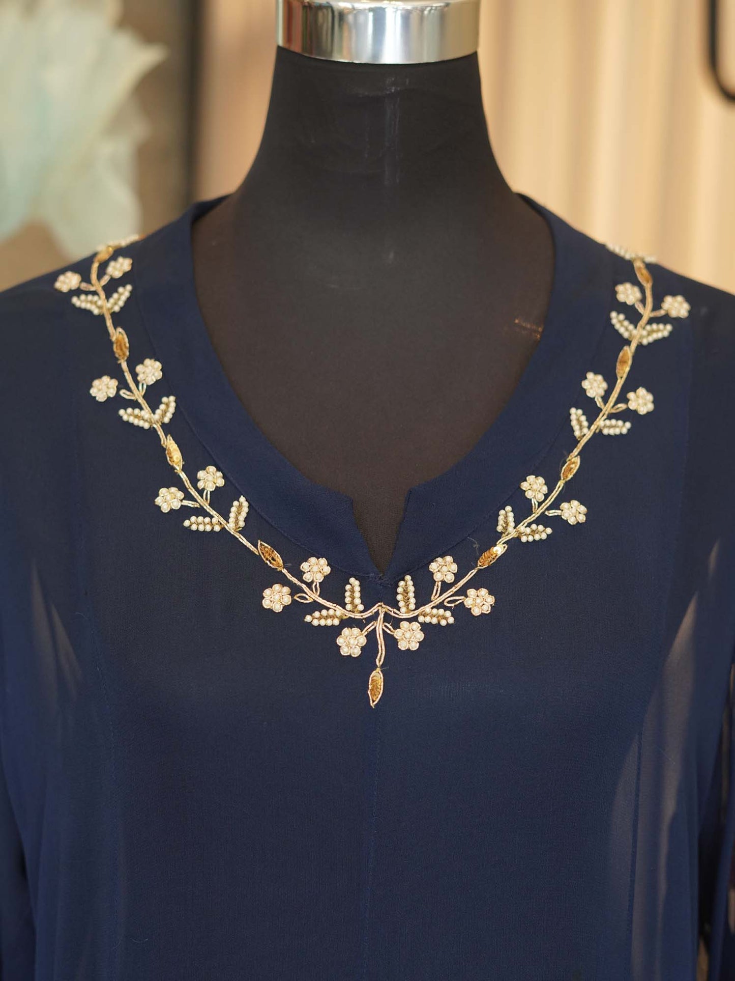 Women's Nautical Mirage Caftan: Navy Blue Splendor By Room9 The Popup Store