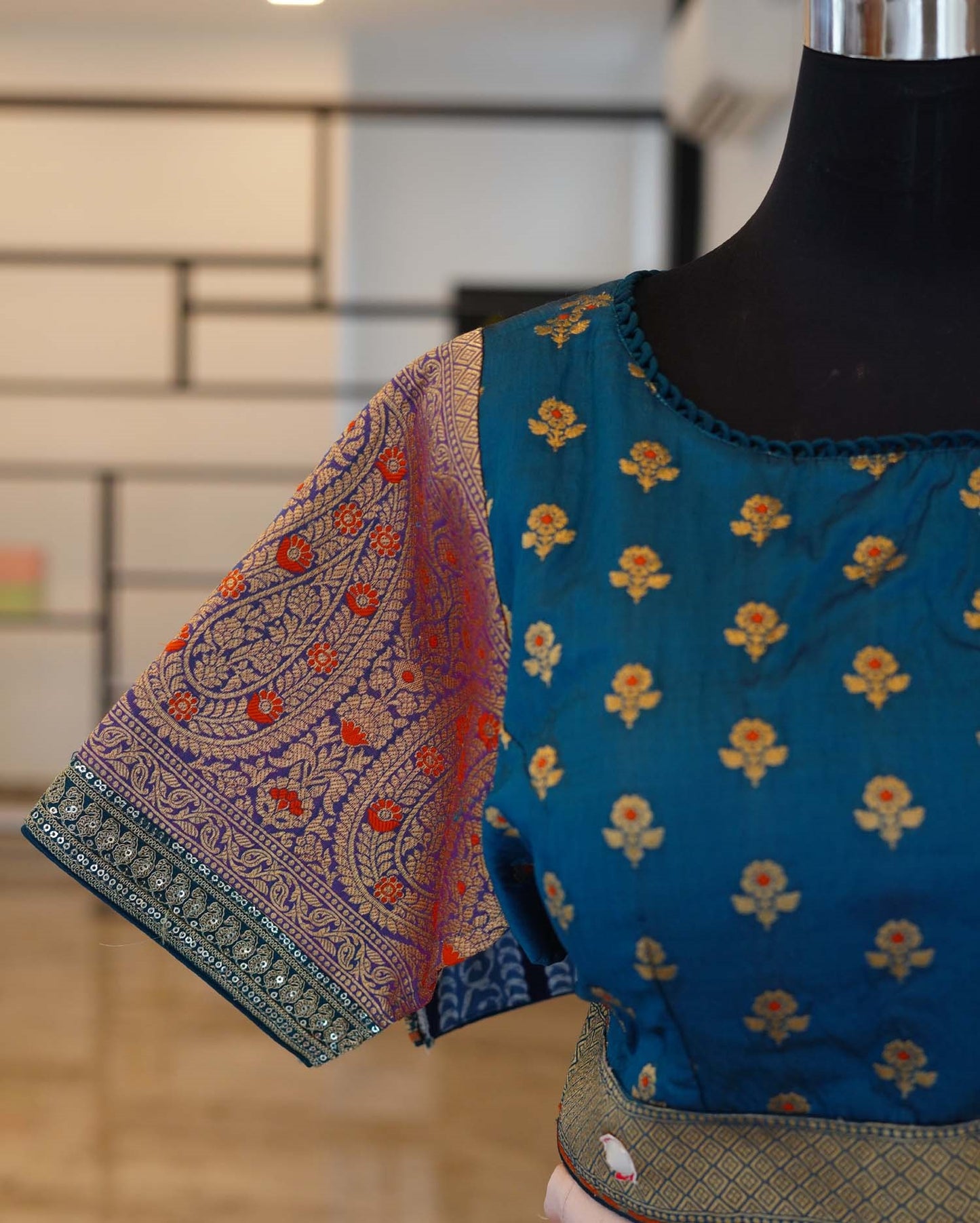 Women's Azure Striped Whispers Saree By Room9 The Popup Store
