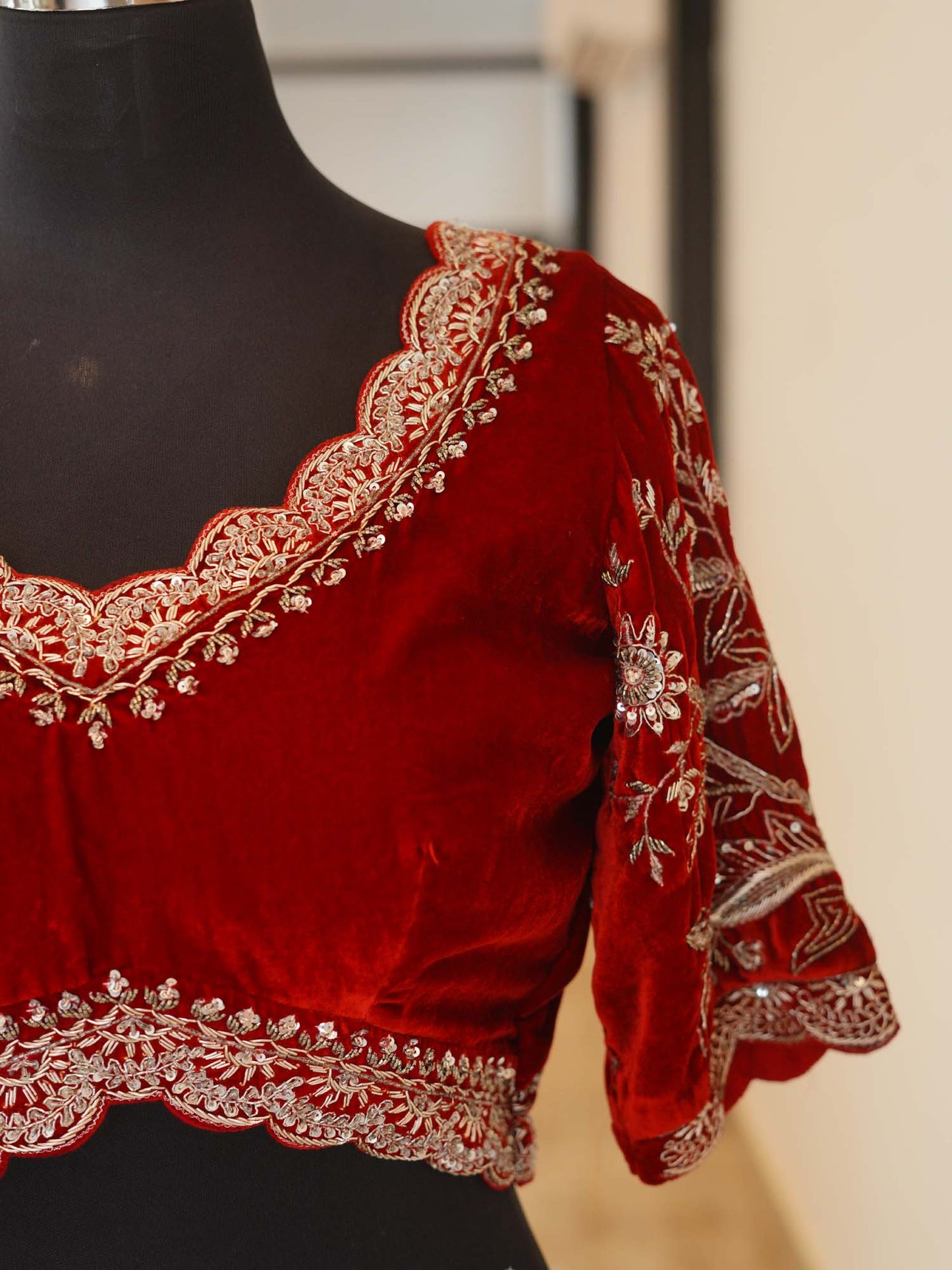 Women's Velvet Starlight Elegance Embroidered Blouse By Room9 The Popup Store