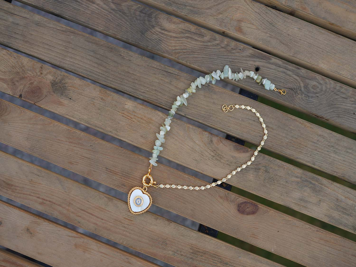 Women's Azure Elegance Heart Charm Necklace By Room9 The Popup Store