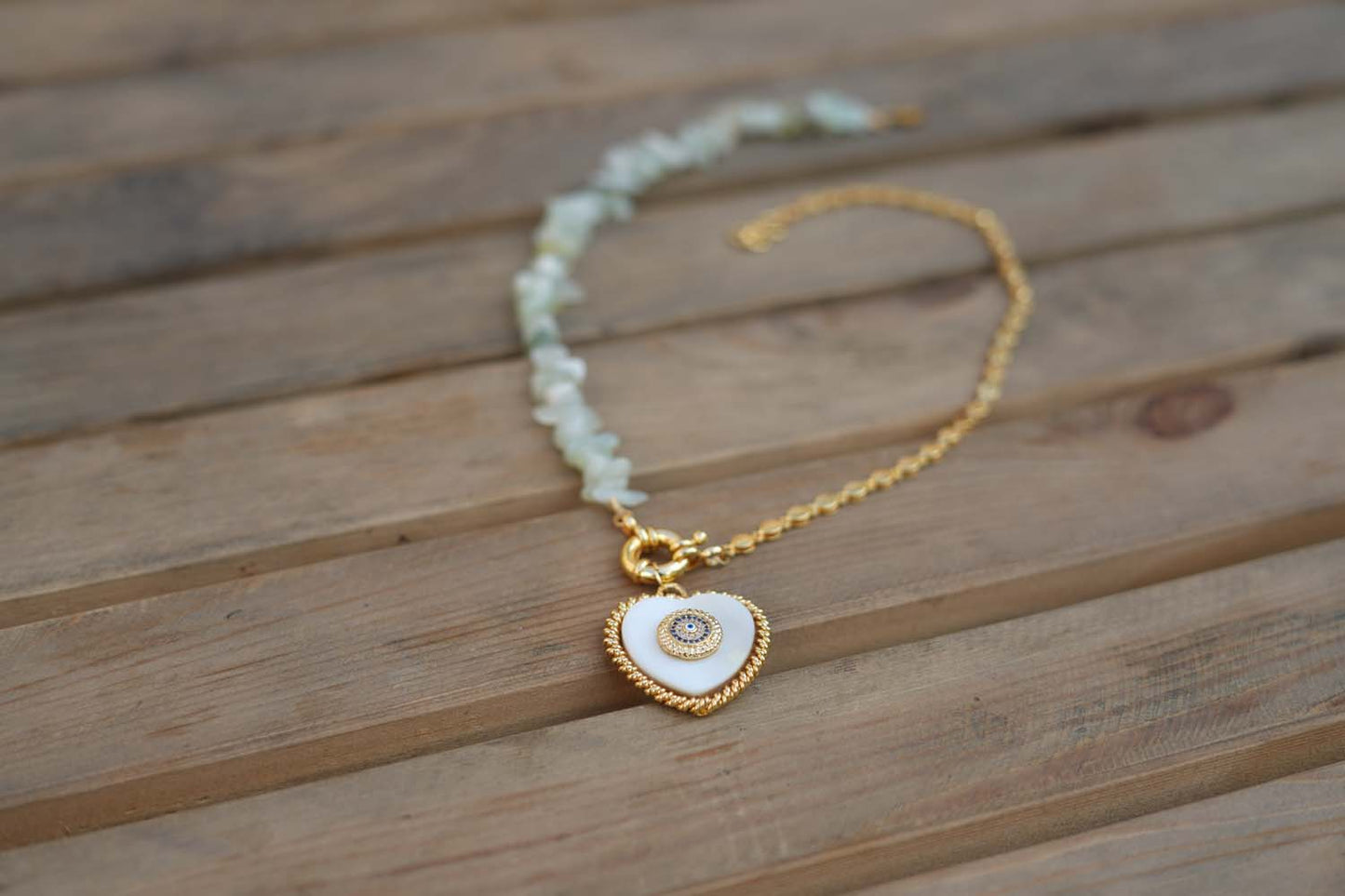 Women's Azure Elegance Heart Charm Necklace By Room9 The Popup Store