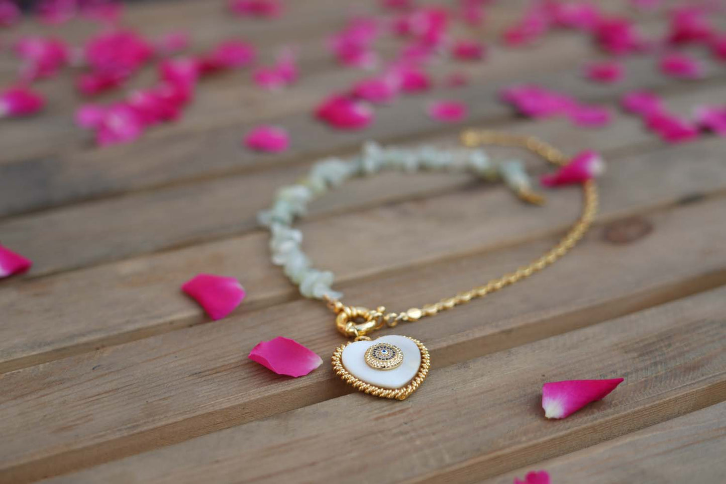 Women's Azure Elegance Heart Charm Necklace By Room9 The Popup Store