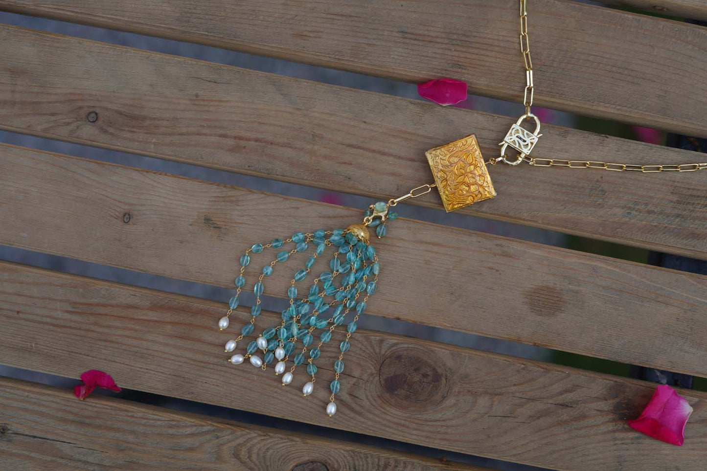 Women's Azure Elegance Square Pendant Necklace By Room9 The Popup Store