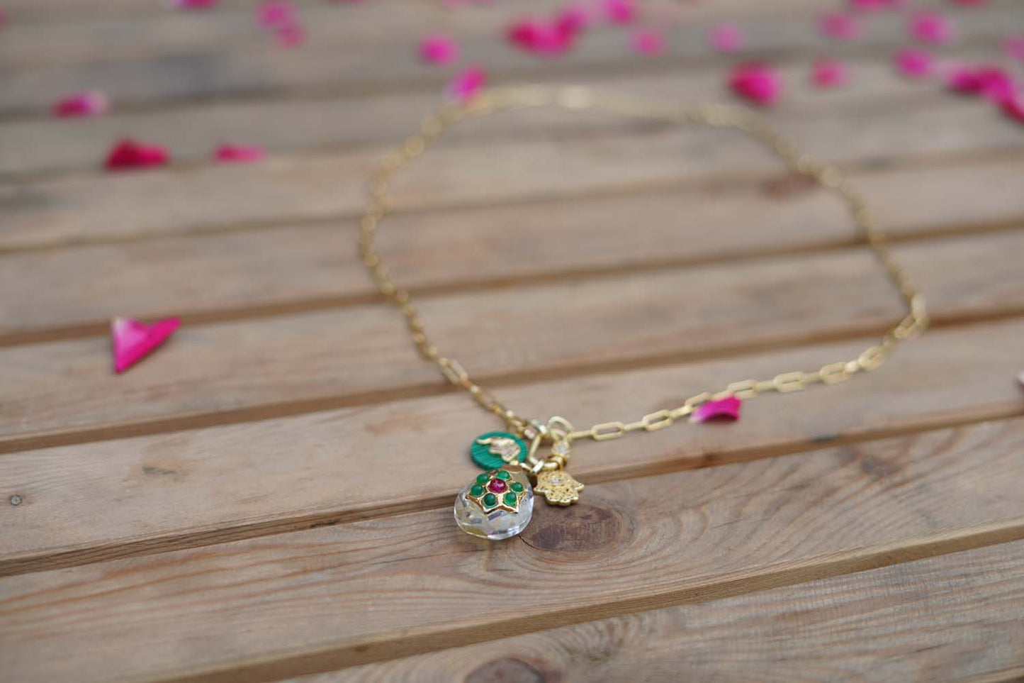 Women's Emerald Gaze Triple Pendant Necklace By Room9 The Popup Store