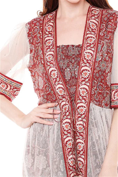 Women's Madhubani Printed Jumpsuit With Jacket By Room9 The Popup Store