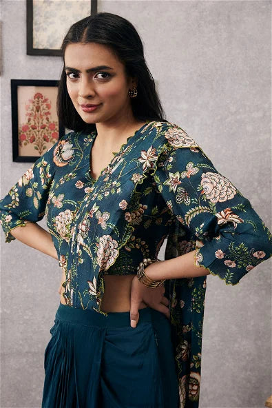 Women's Mehr Cutwork Pre-Draped Saree By Room9 The Popup Store