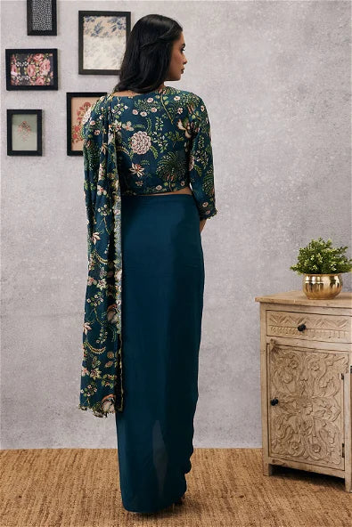 Women's Mehr Cutwork Pre-Draped Saree By Room9 The Popup Store