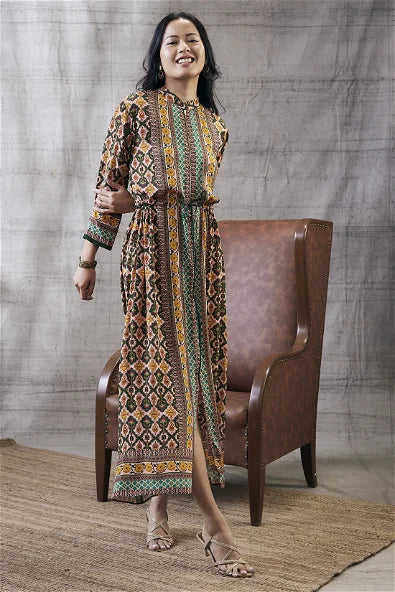Women's Taahira Printed Long Dress By Room9 The Popup Store