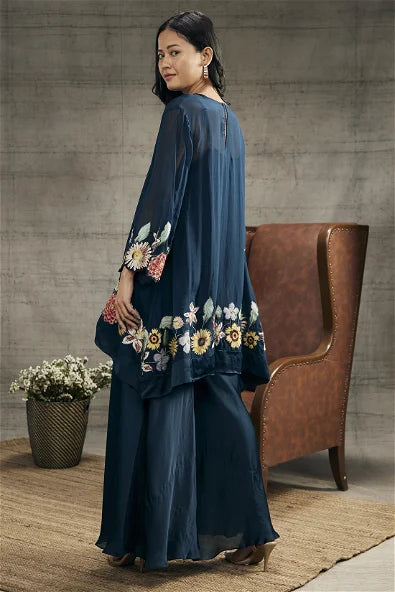 Women's Gulista Patch Work Blue Co-Ord Set By Room9 The Popup Store