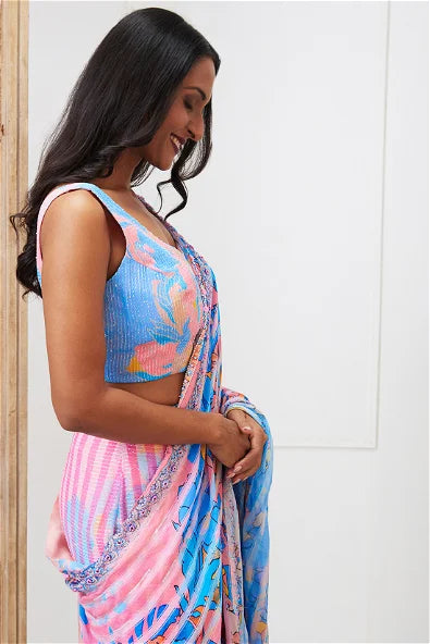 Women's Zaynab Sequin Pre-Drape Saree By Room9 The Popup Store