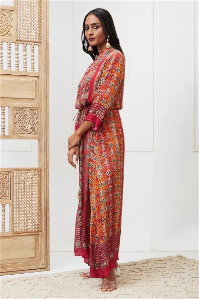 Women's Adah Embellished Dress With Waist Tie Up By Room9 The Popup Store