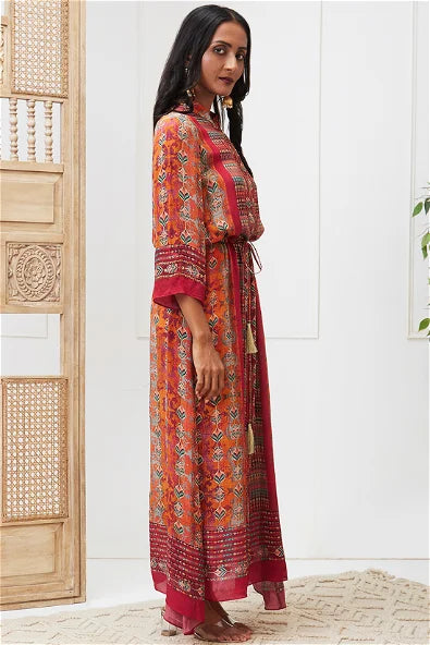 Women's Adah Embellished Dress With Waist Tie Up By Room9 The Popup Store