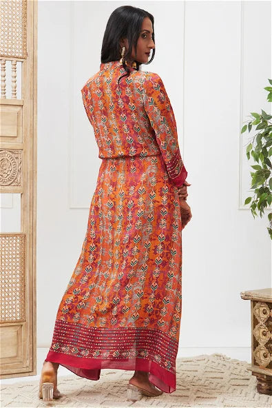 Women's Adah Embellished Dress With Waist Tie Up By Room9 The Popup Store