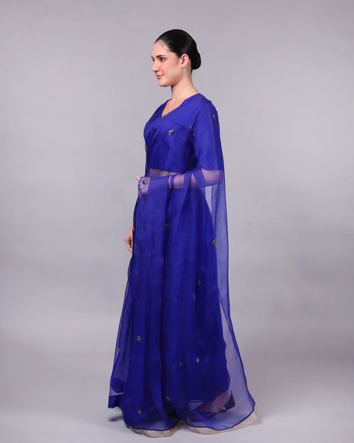 Women's Shurik Saree - Blue By Room9 The Popup Store