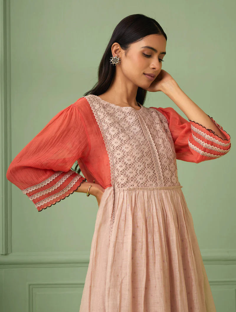 Women's Rose-Coral Maxi Dress With Slip By Room9 The Popup Store