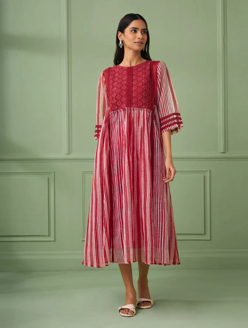 Women's Red-Rose Maxi Dress With Slip By Room9 The Popup Store