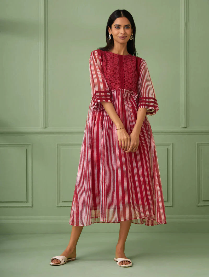 Women's Red-Rose Maxi Dress With Slip By Room9 The Popup Store