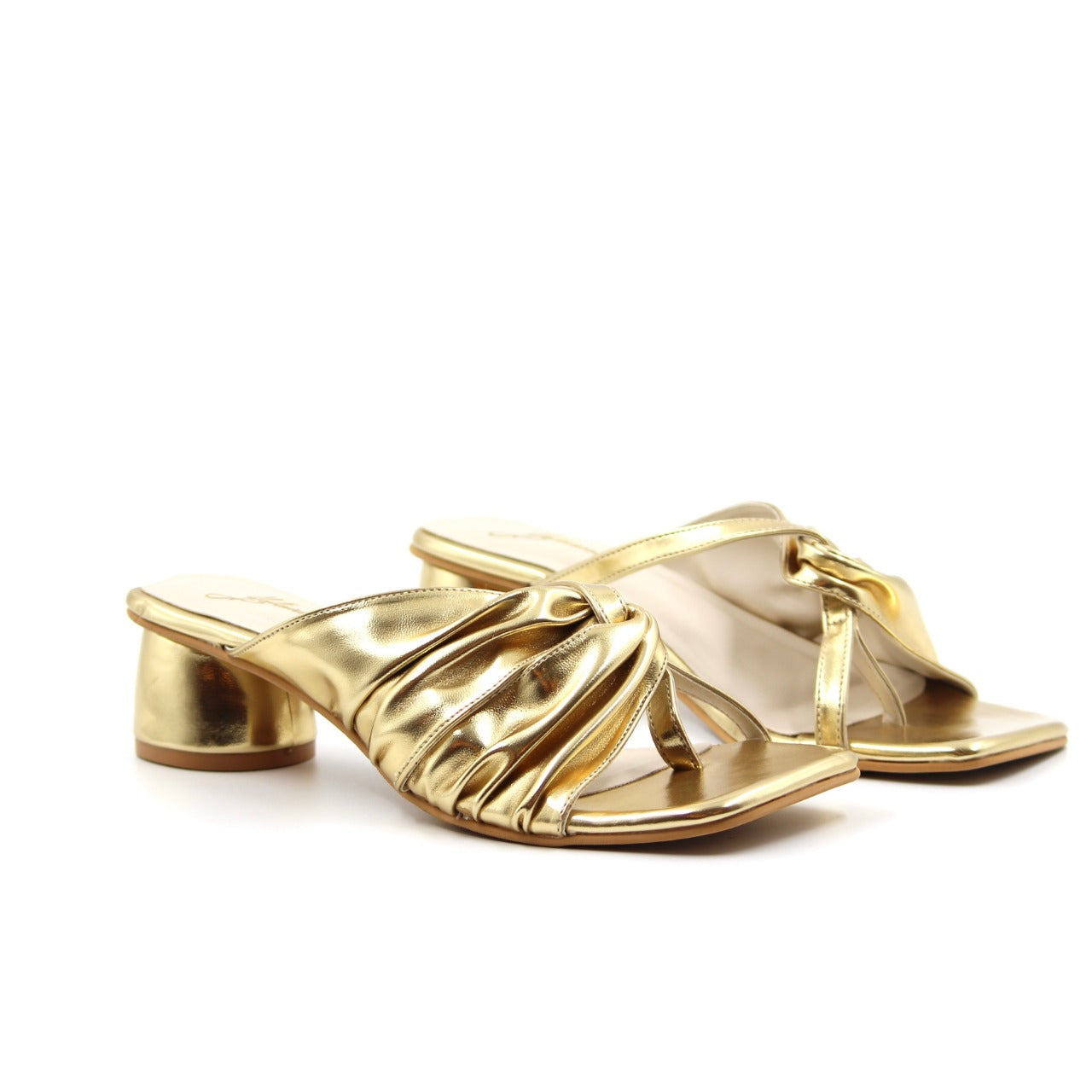 Women's One Side Divided Sandal Gold Color By Room9 The Popup Store