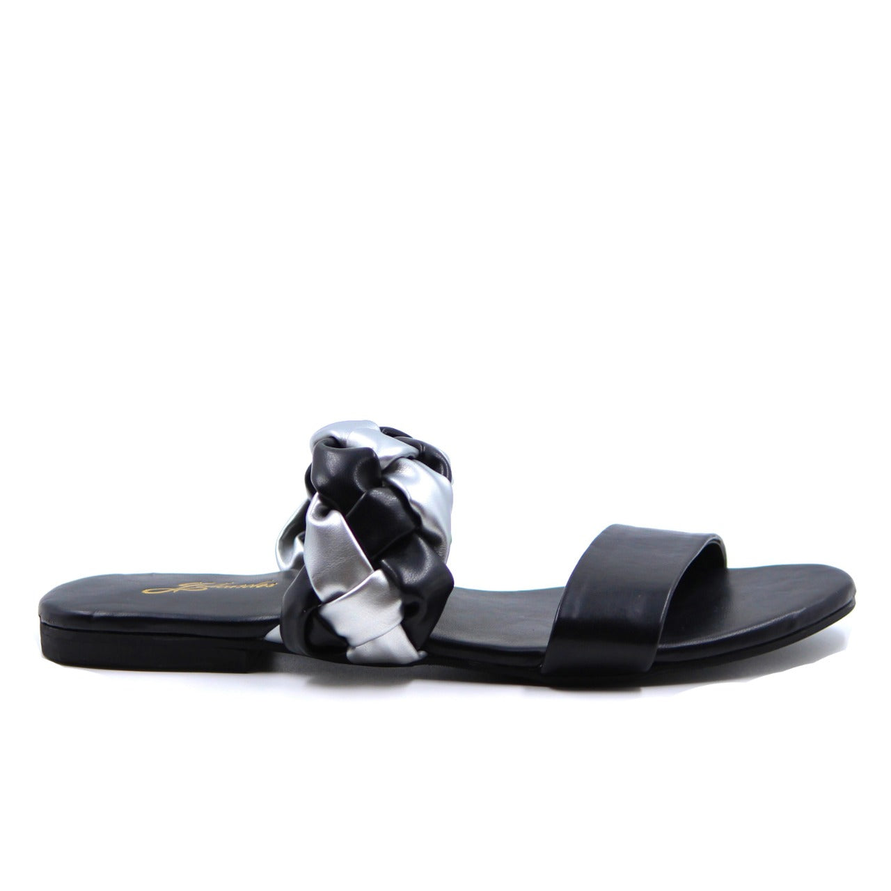 Women's Knotted Black & Silver Flats By Room9 The Popup Store