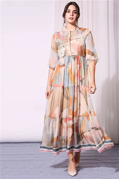 Women's Conversational Printed Tiered Dress By Room9 The Popup Store