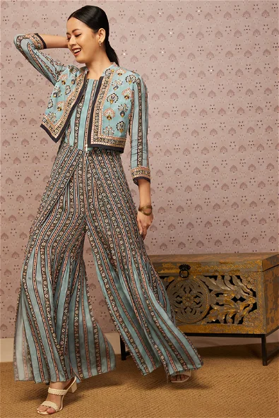 Women's Sarouk Printed Jumpsuit With Jacket By Room9 The Popup Store