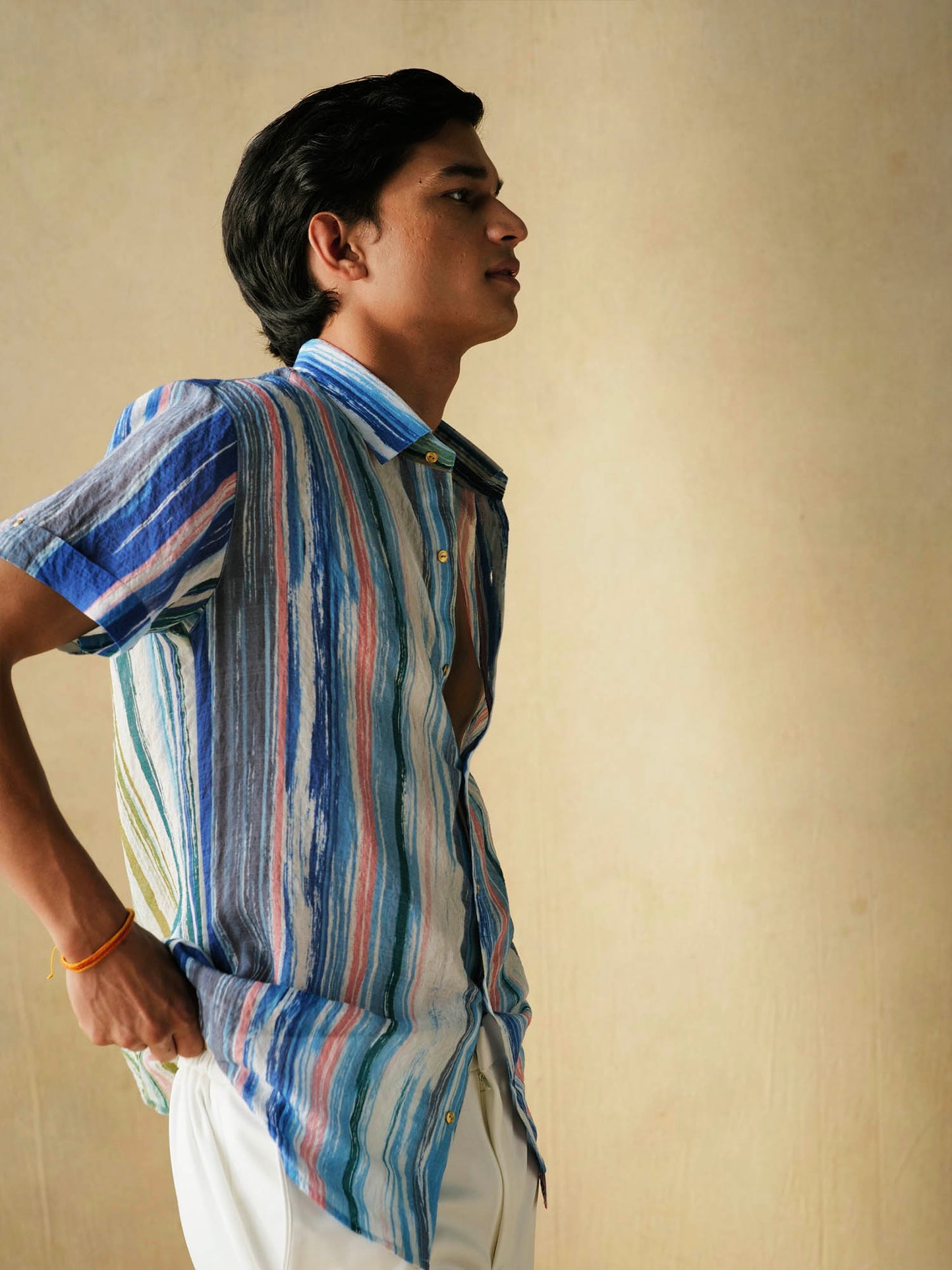 Men's Cobalt Striped Shirt A Printed Paradise By Room9 The Popup Store