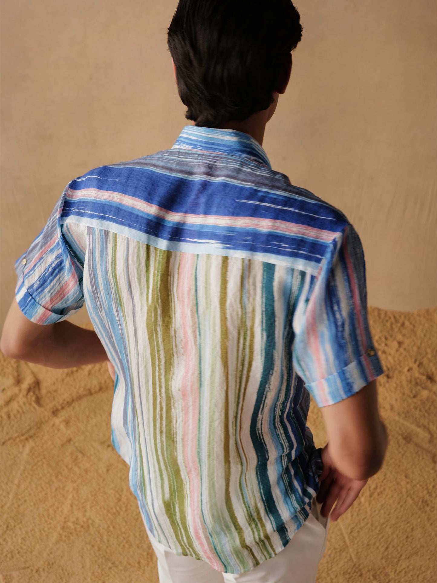 Men's Cobalt Striped Shirt A Printed Paradise By Room9 The Popup Store