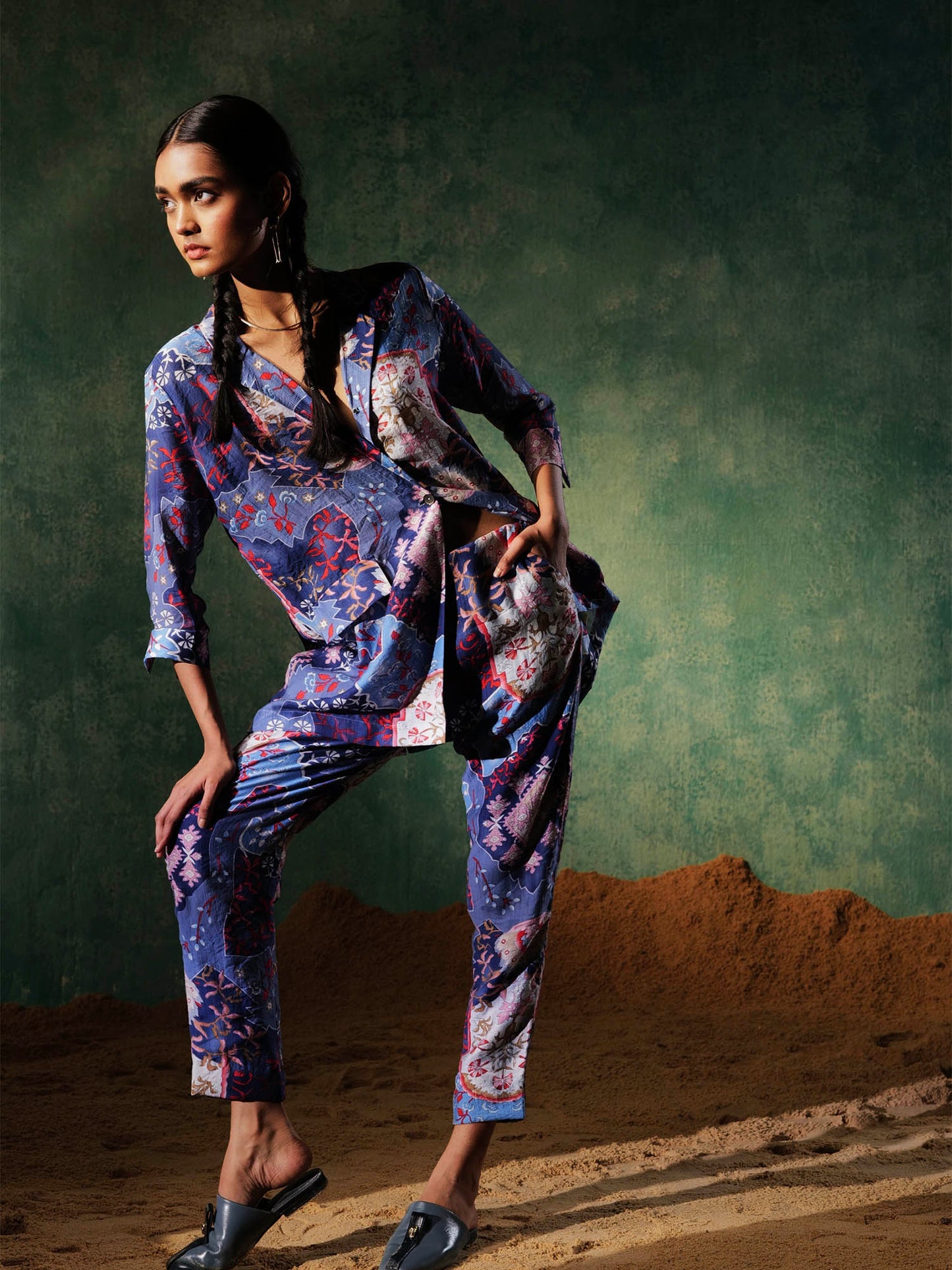 Women's Sapphire Coord Set A Printed Paradise By Room9 The Popup Store