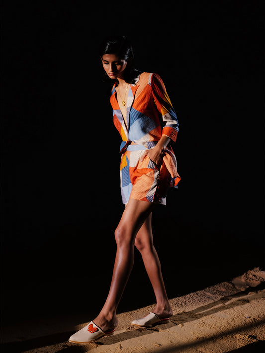 Women's Paprika Colour Block Set A Printed Paradise By Room9 The Popup Store