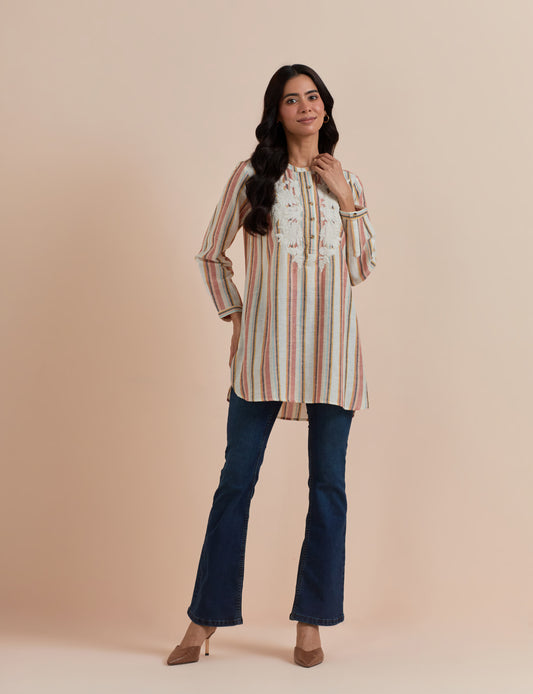Women's Multi Striped Long Tunic By Room9 The Popup Store