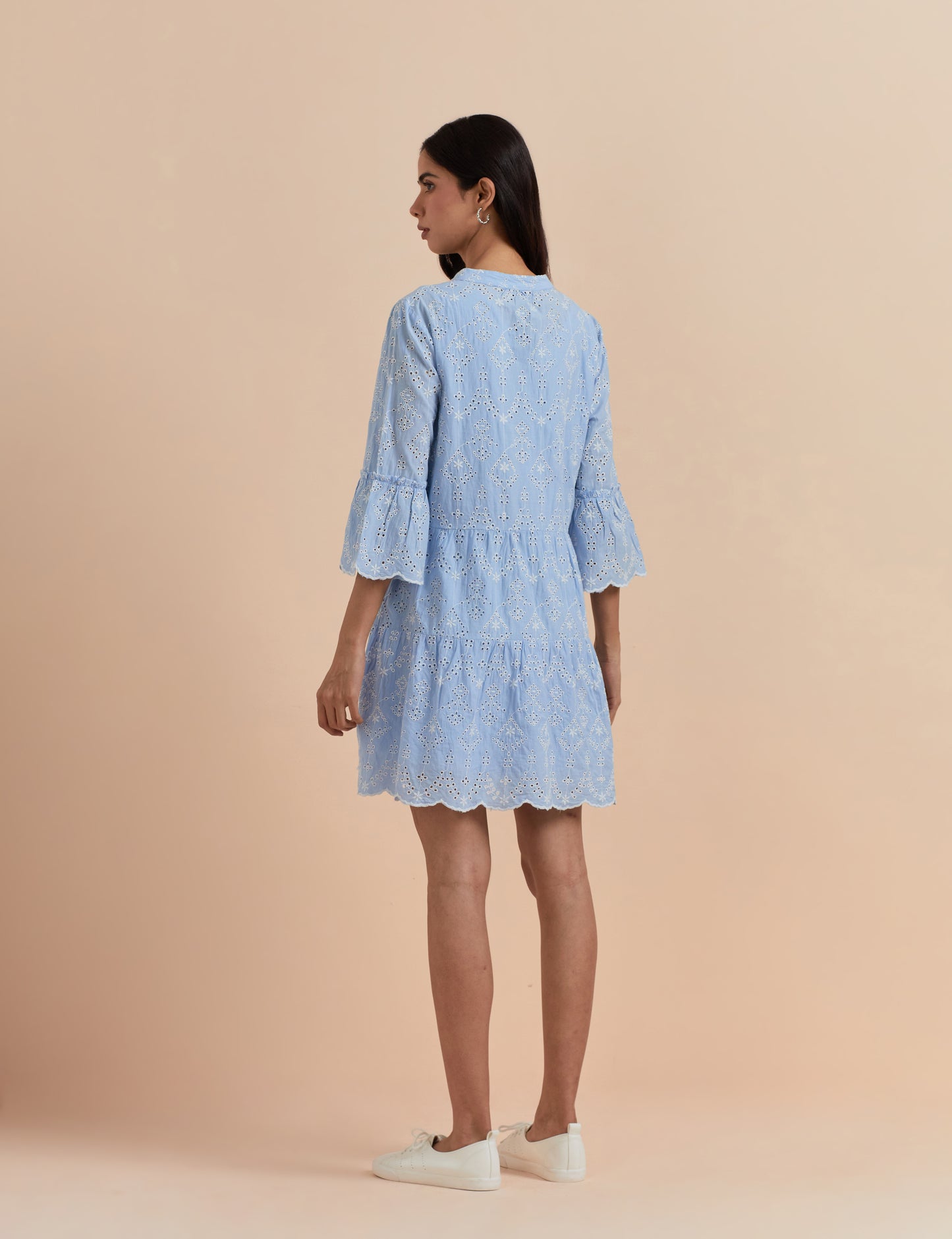 Women's Blue A-Line Ethnic Embroidered Dress By Room9 The Popup Store