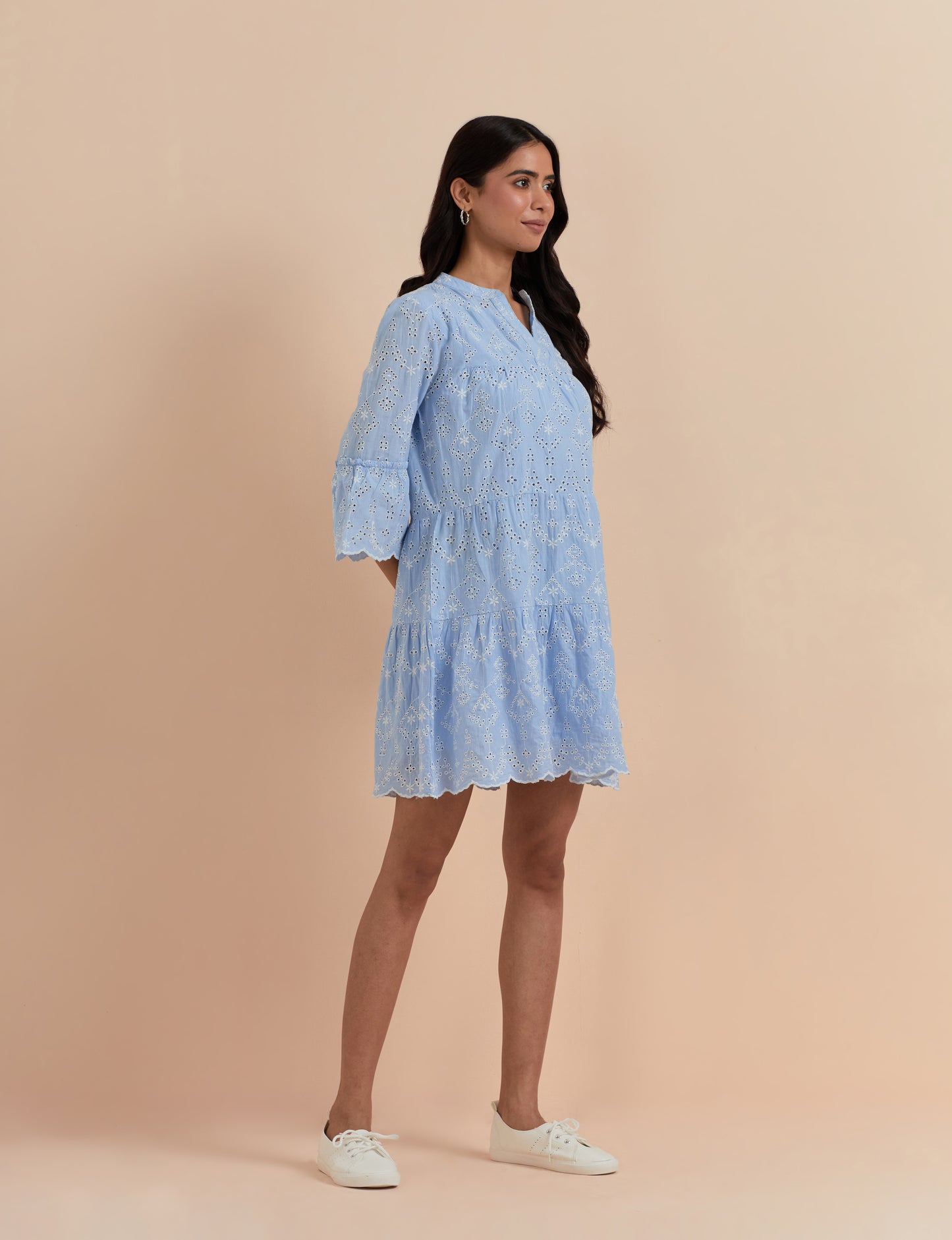 Women's Blue A-Line Ethnic Embroidered Dress By Room9 The Popup Store