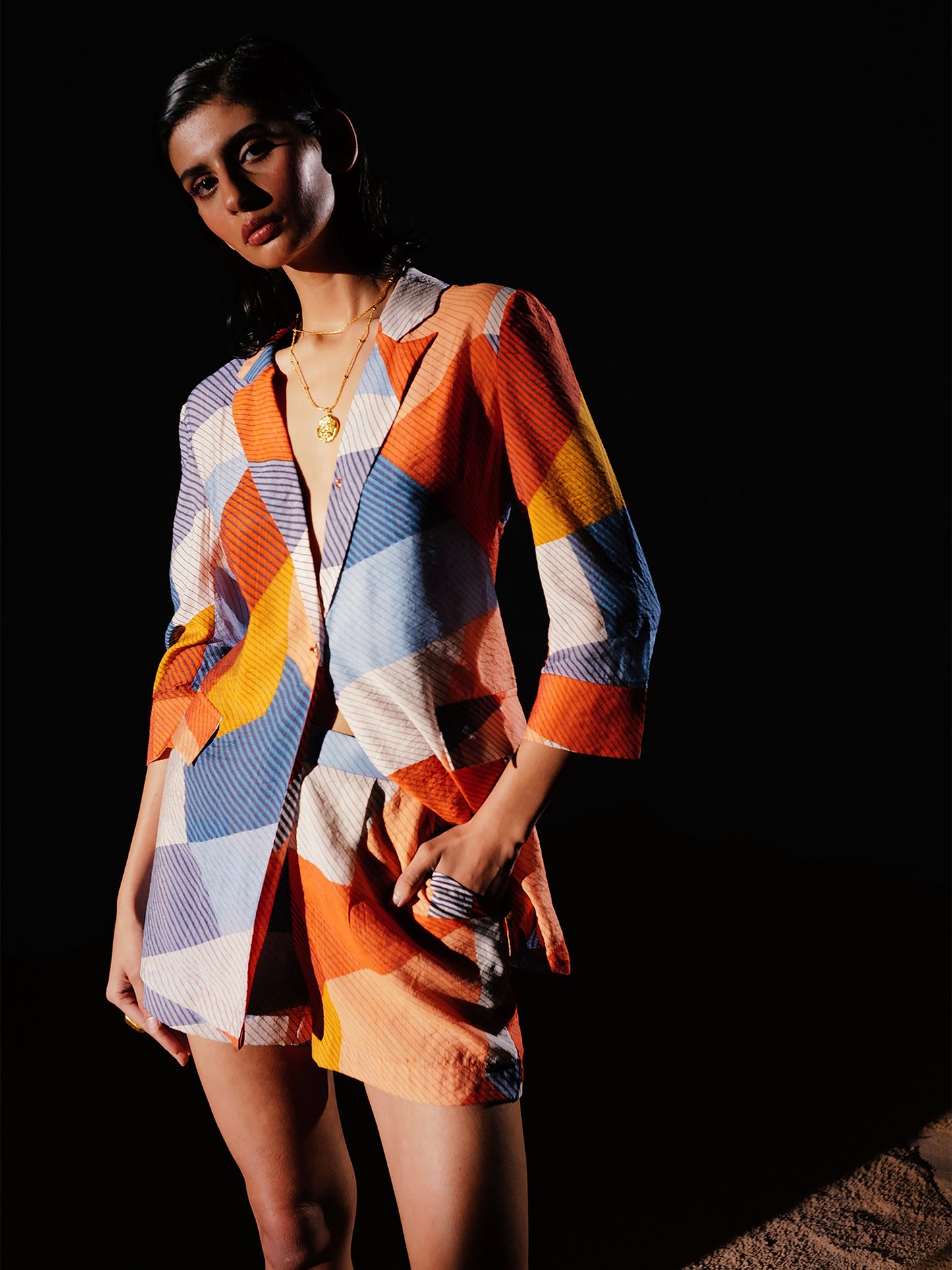 Women's Paprika Colour Block Set A Printed Paradise By Room9 The Popup Store