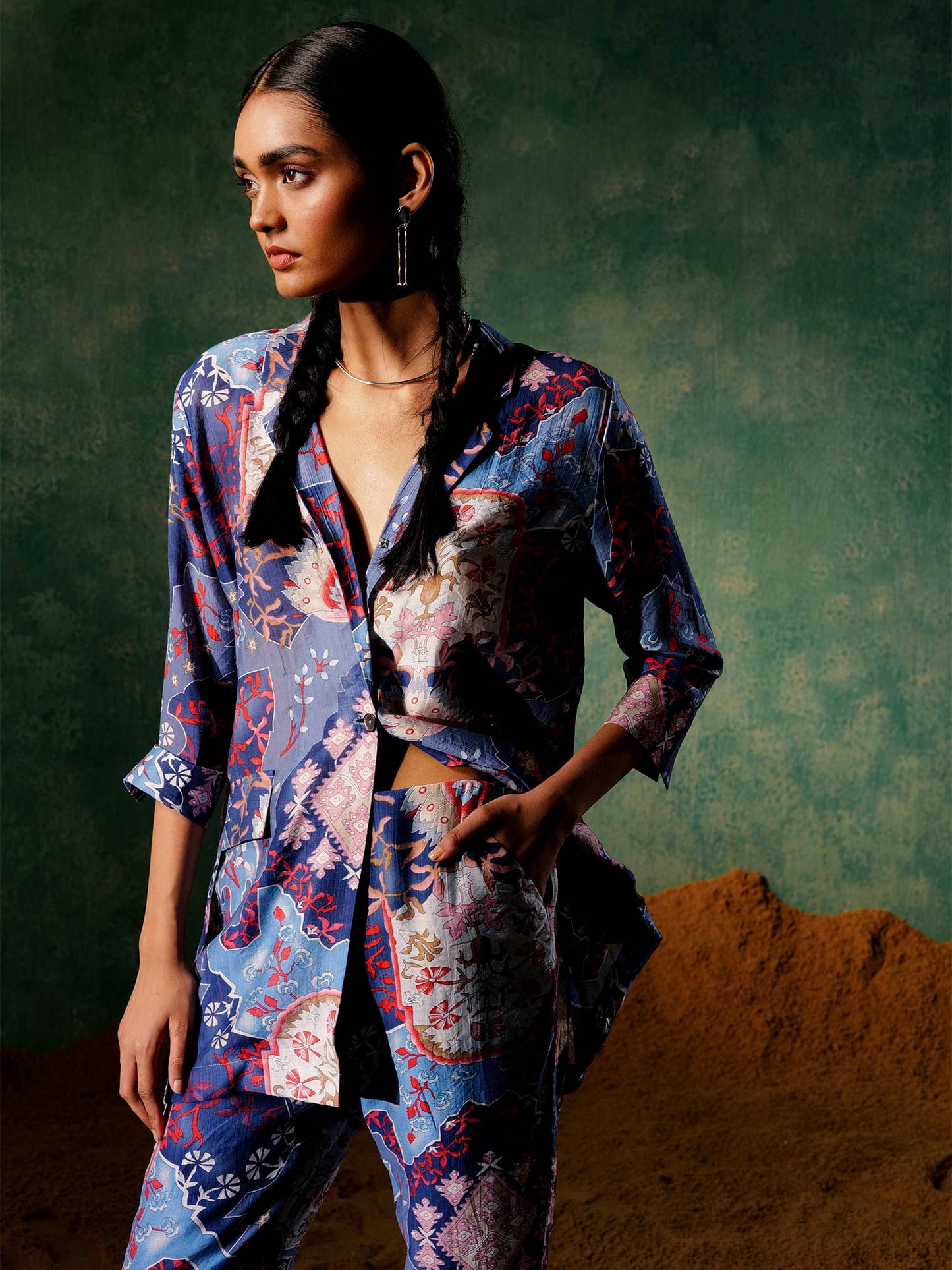 Women's Sapphire Coord Set A Printed Paradise By Room9 The Popup Store