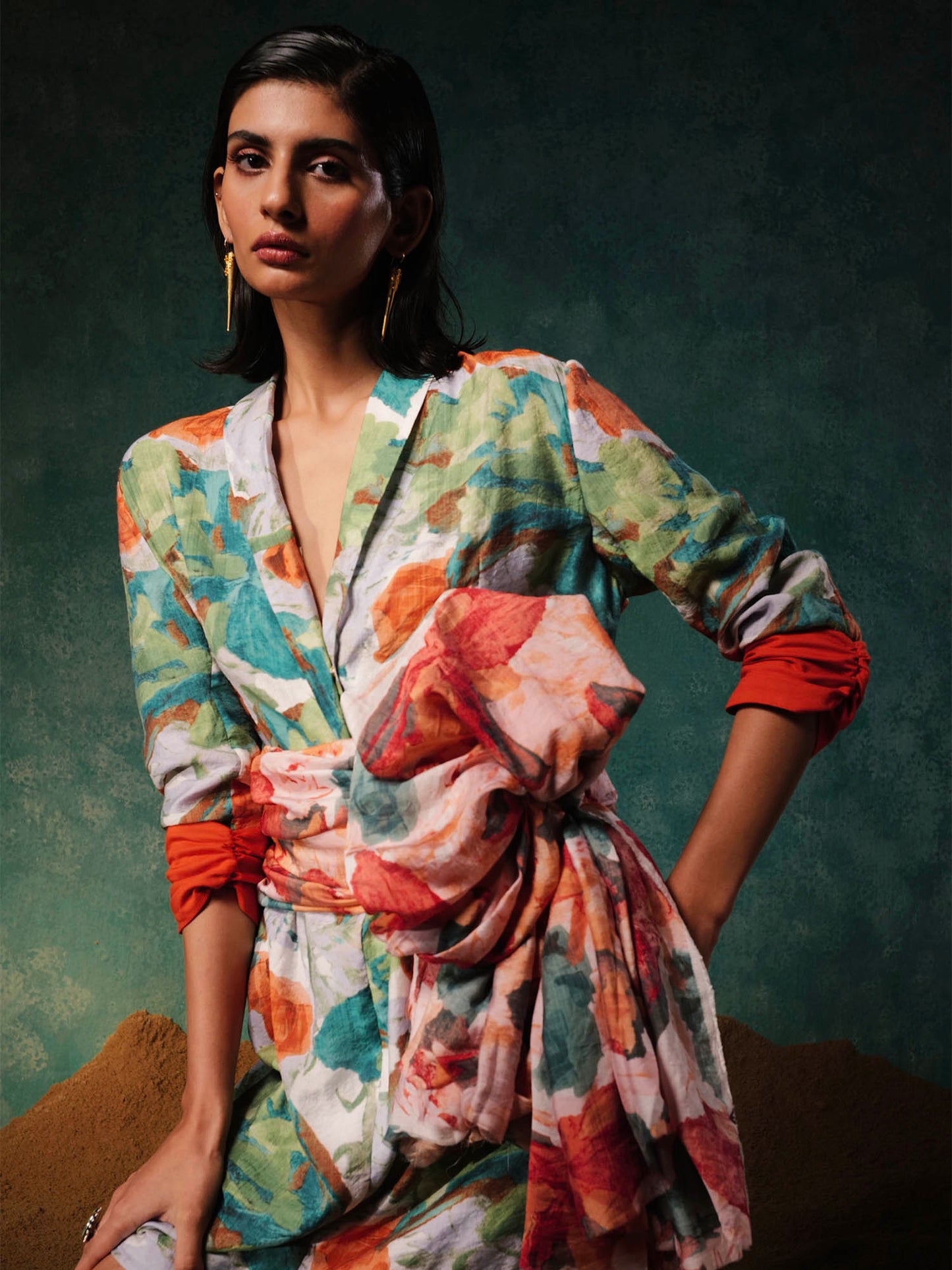 Women's Mint Blazer Dress A Printed Paradise By Room9 The Popup Store